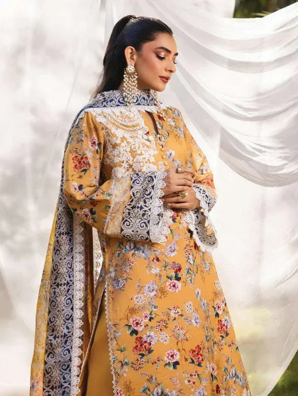Tahra by Zainab Chottani Embroidered Lawn 3Pc Suit D-02A BEEHA - Aqsa Fabrics