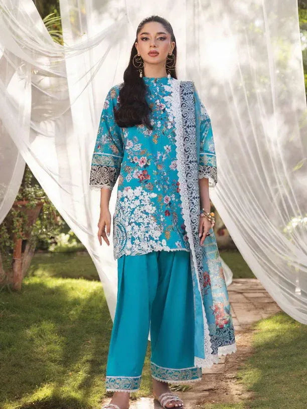 Tahra by Zainab Chottani Embroidered Lawn 3Pc Suit D-02B BEEHA - Aqsa Fabrics
