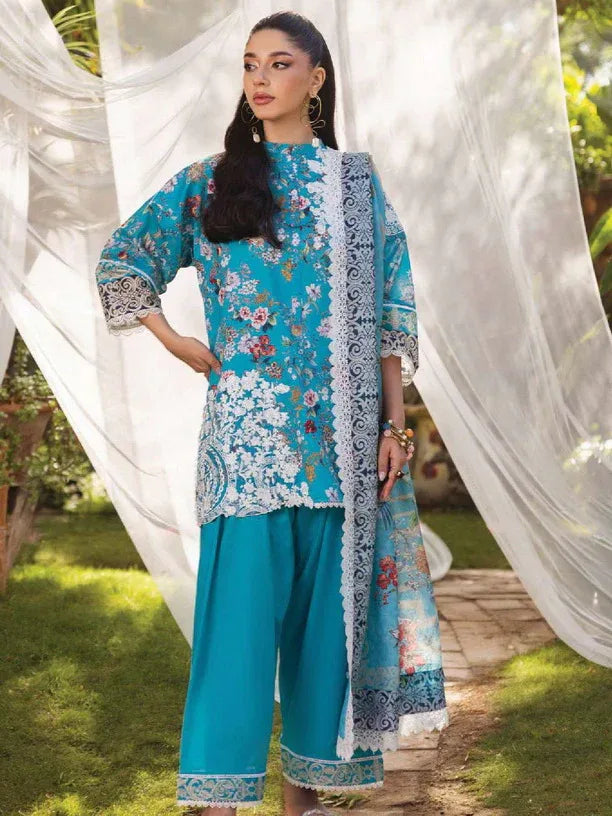 Tahra by Zainab Chottani Embroidered Lawn 3Pc Suit D-02B BEEHA - Aqsa Fabrics