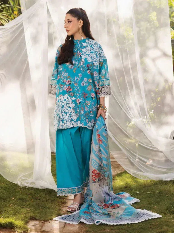 Tahra by Zainab Chottani Embroidered Lawn 3Pc Suit D-02B BEEHA - Aqsa Fabrics
