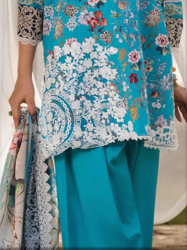 Tahra by Zainab Chottani Embroidered Lawn 3Pc Suit D-02B BEEHA - Aqsa Fabrics