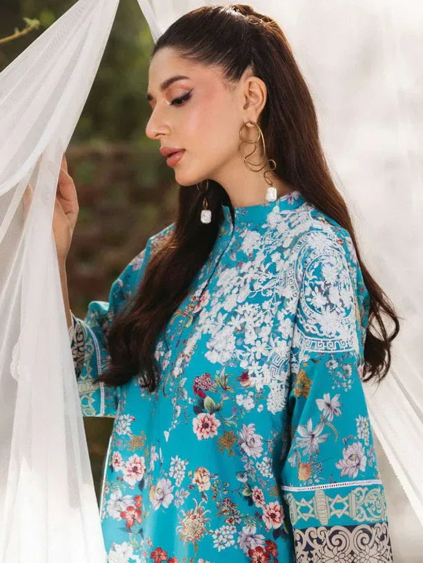 Tahra by Zainab Chottani Embroidered Lawn 3Pc Suit D-02B BEEHA - Aqsa Fabrics