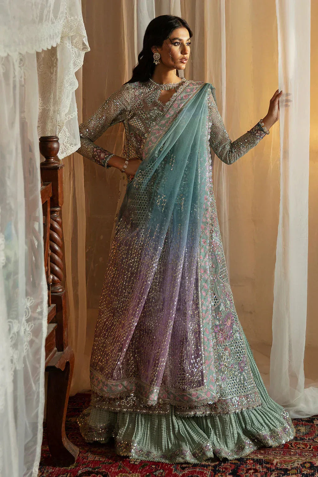 Hayat by Afrozeh Embroidered Organza 3Pc Suit AFH-24-10 TARA - Aqsa Fabrics