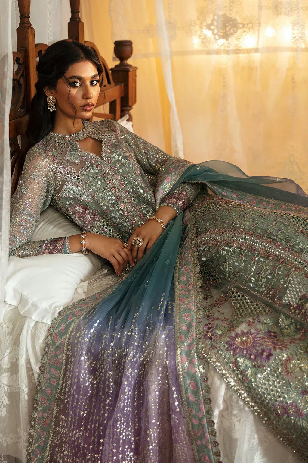 Hayat by Afrozeh Embroidered Organza 3Pc Suit AFH-24-10 TARA - Aqsa Fabrics