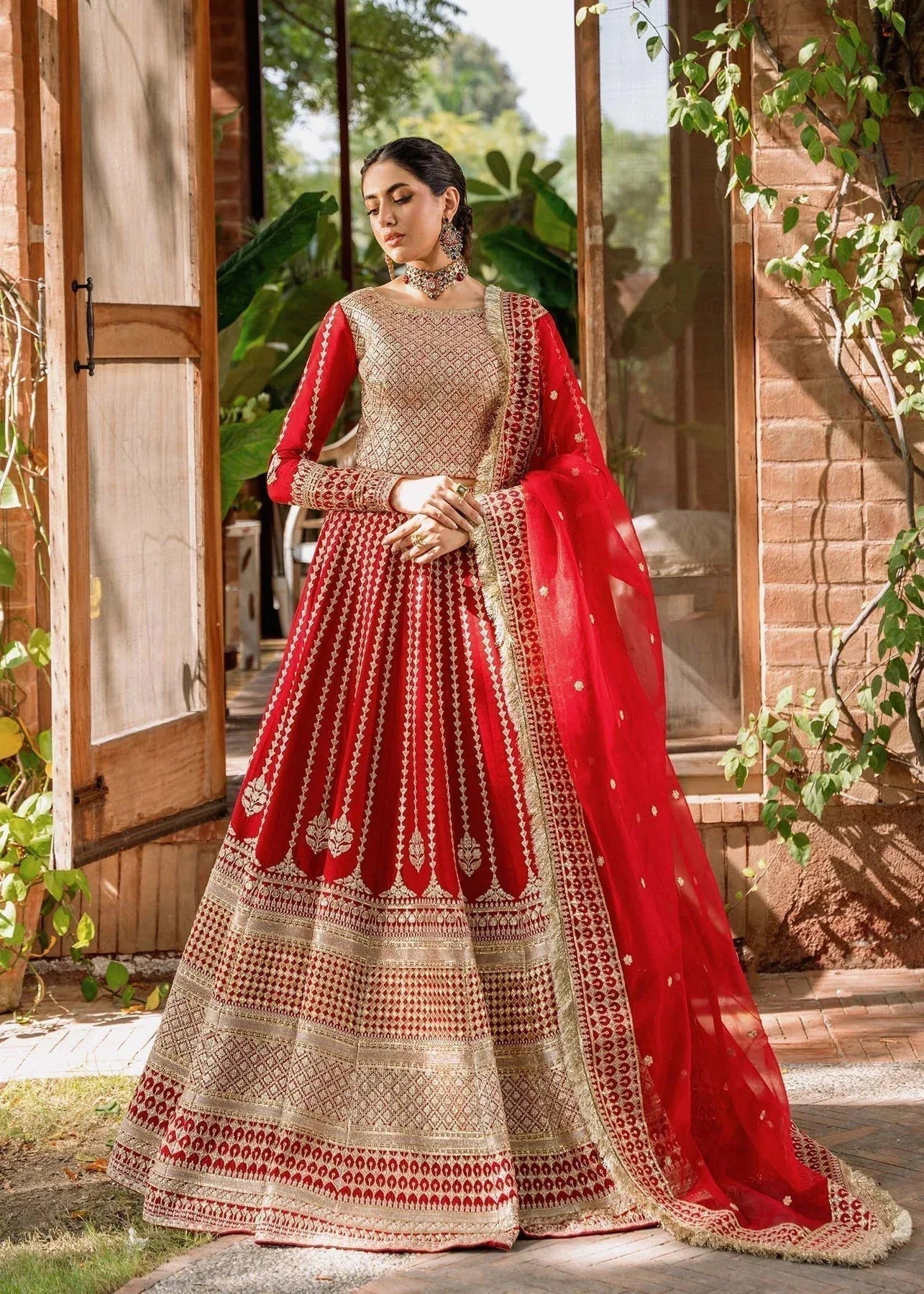 Akbar Aslam Mastani Embroidered Raw Silk 3Pc Suit - NAWAZISH - Aqsa Fabrics