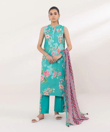 Sapphire | Intermix 2024 | Cambric Suit S-21 - Aqsa Fabrics