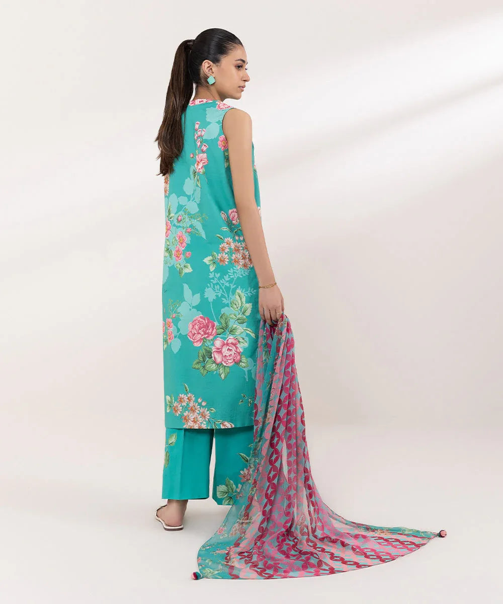 Sapphire | Intermix 2024 | Cambric Suit S-21 - Aqsa Fabrics