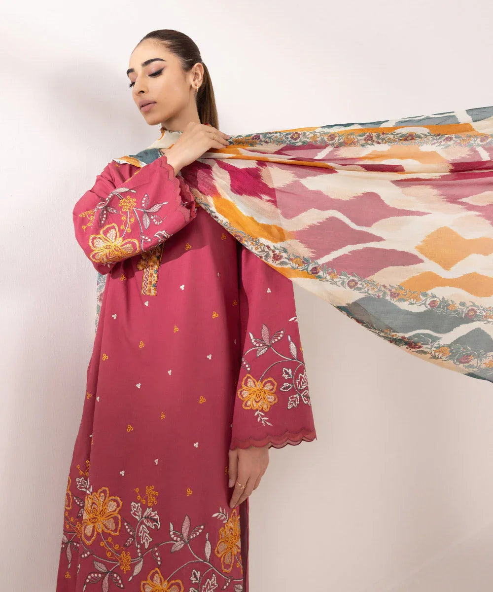 Sapphire | Intermix 2024 | Cambric Suit S-10 - Aqsa Fabrics