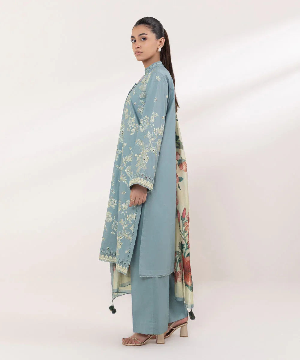 Sapphire | Intermix 2024 | Cambric Suit S-16 - Aqsa Fabrics