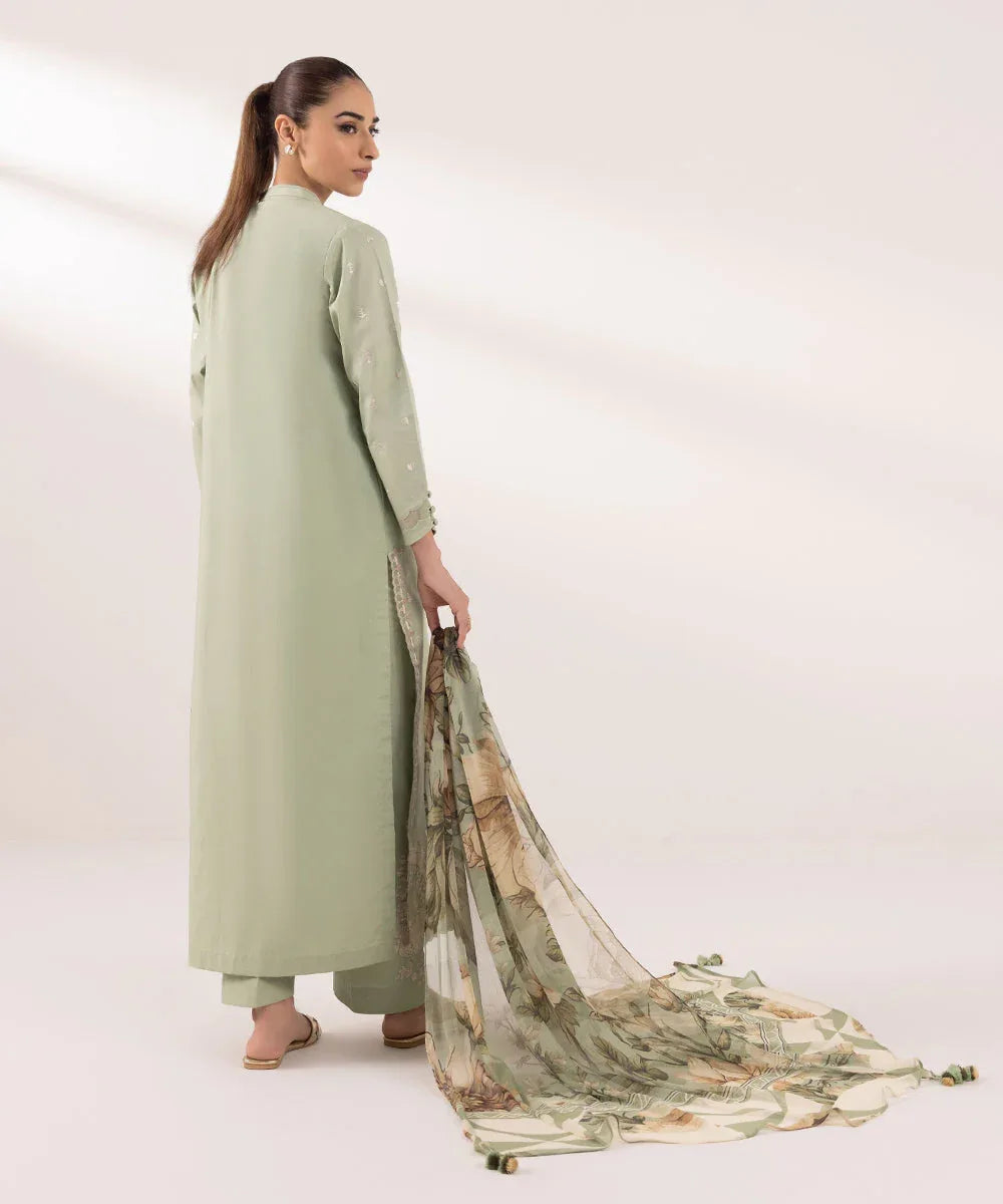 Sapphire | Intermix 2024 | Cambric Suit S-19 - Aqsa Fabrics