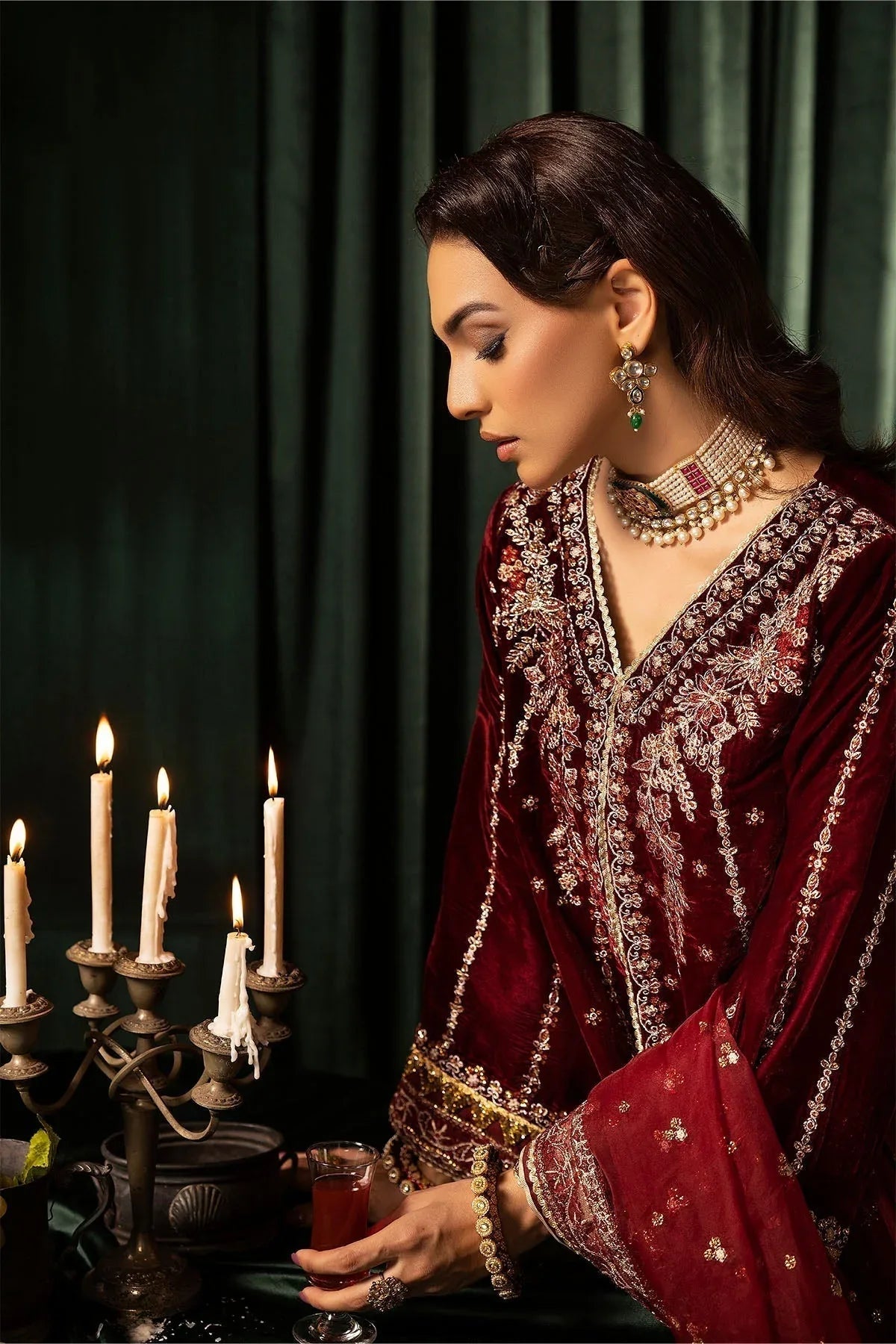 Motifz | Velvet Formals | 5099-SANDAL - Aqsa Fabrics