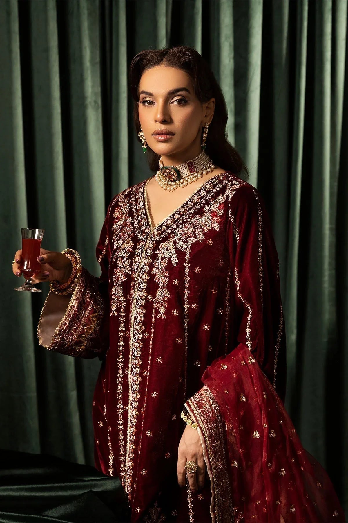 Motifz | Velvet Formals | 5099-SANDAL - Aqsa Fabrics