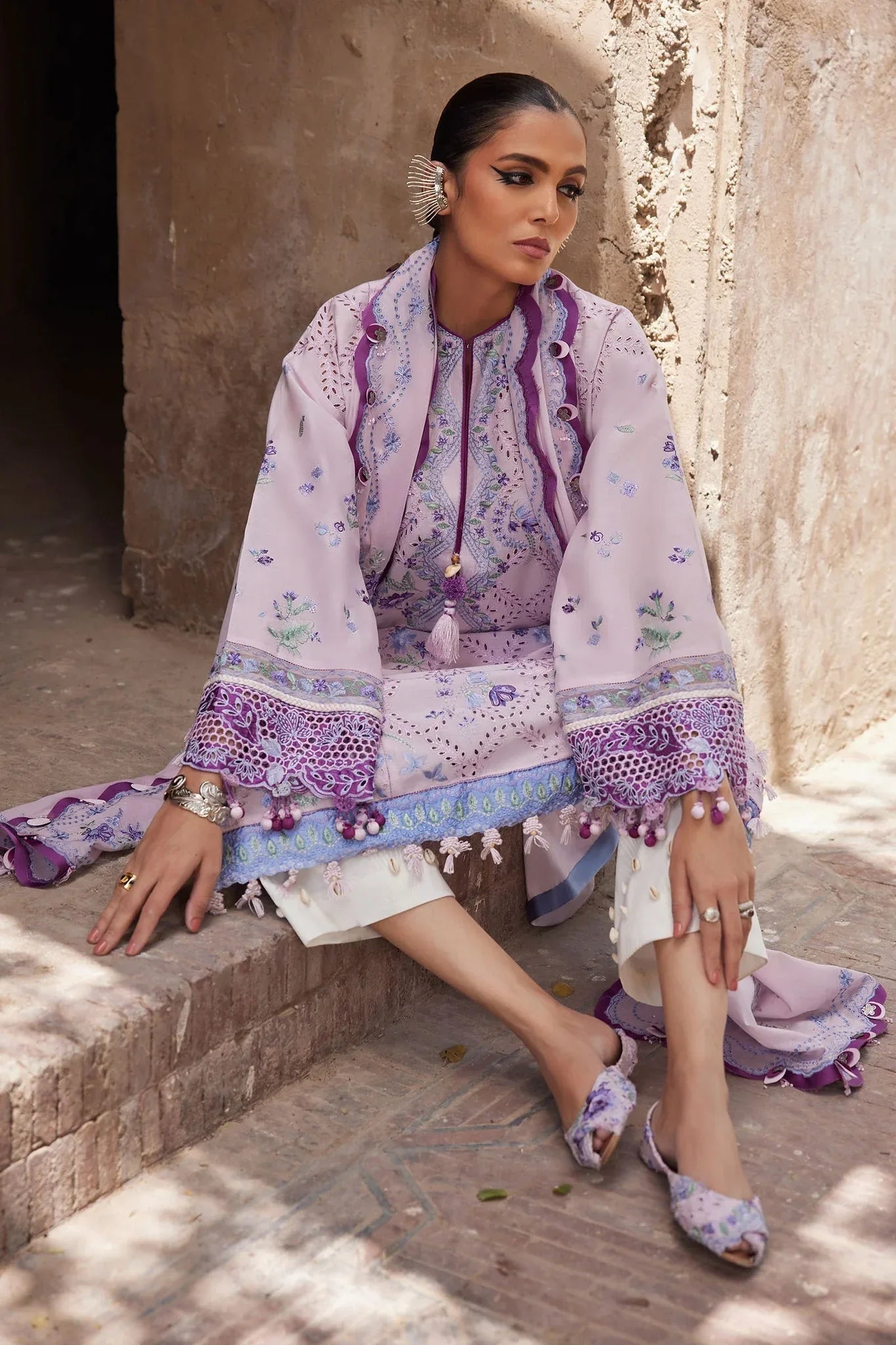 Elan | Luxury Lawn 25 | ALARA (EL25-12 B) - Aqsa Fabrics