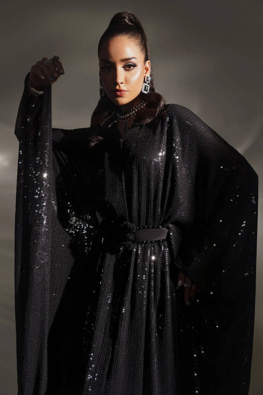 Elan | Lueur Dor | ECLAT NOIR (EP-21407) - Aqsa Fabrics