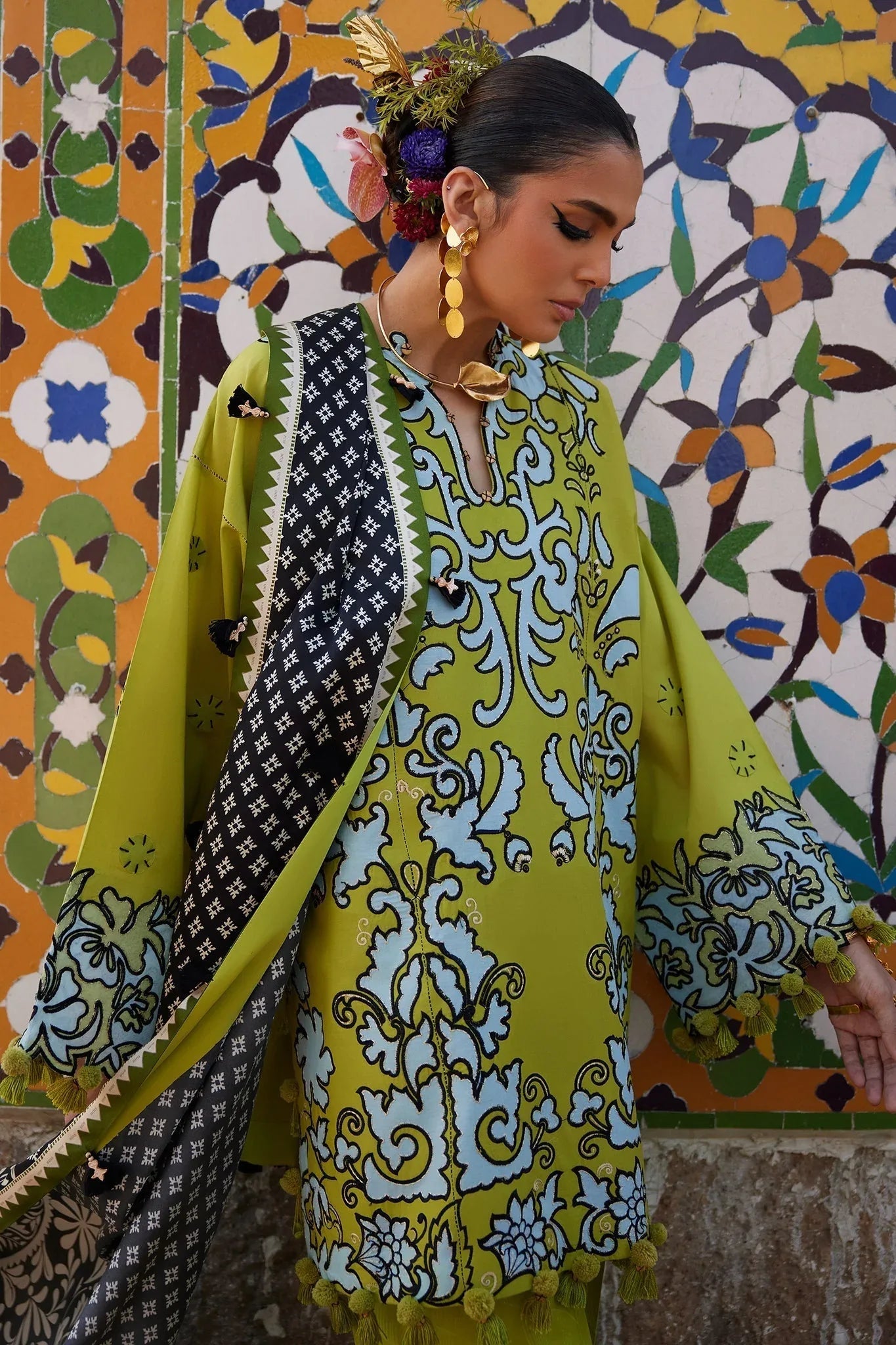 Elan | Luxury Lawn 25 | SOLENE (EL25-03 A) - Aqsa Fabrics