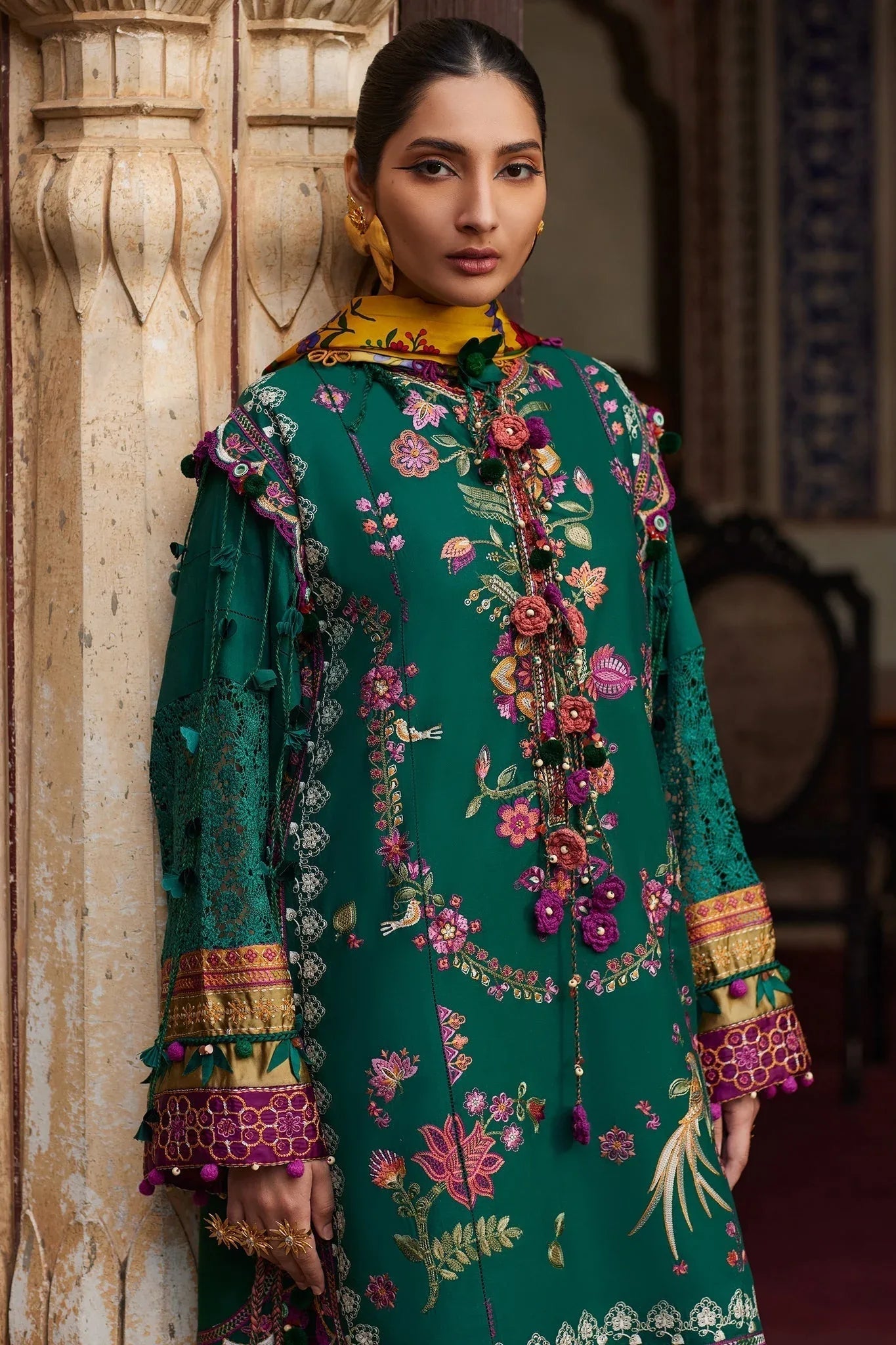 Elan | Luxury Lawn 25 | AURIELLE (EL25-06 A) - Aqsa Fabrics