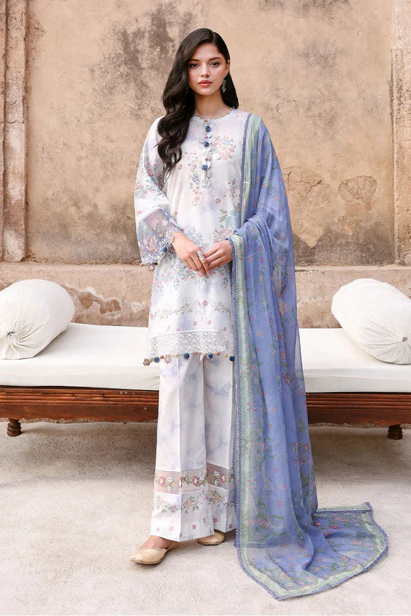 VINTAGE PETAL-3PC PRINTED LAWN SUIT
