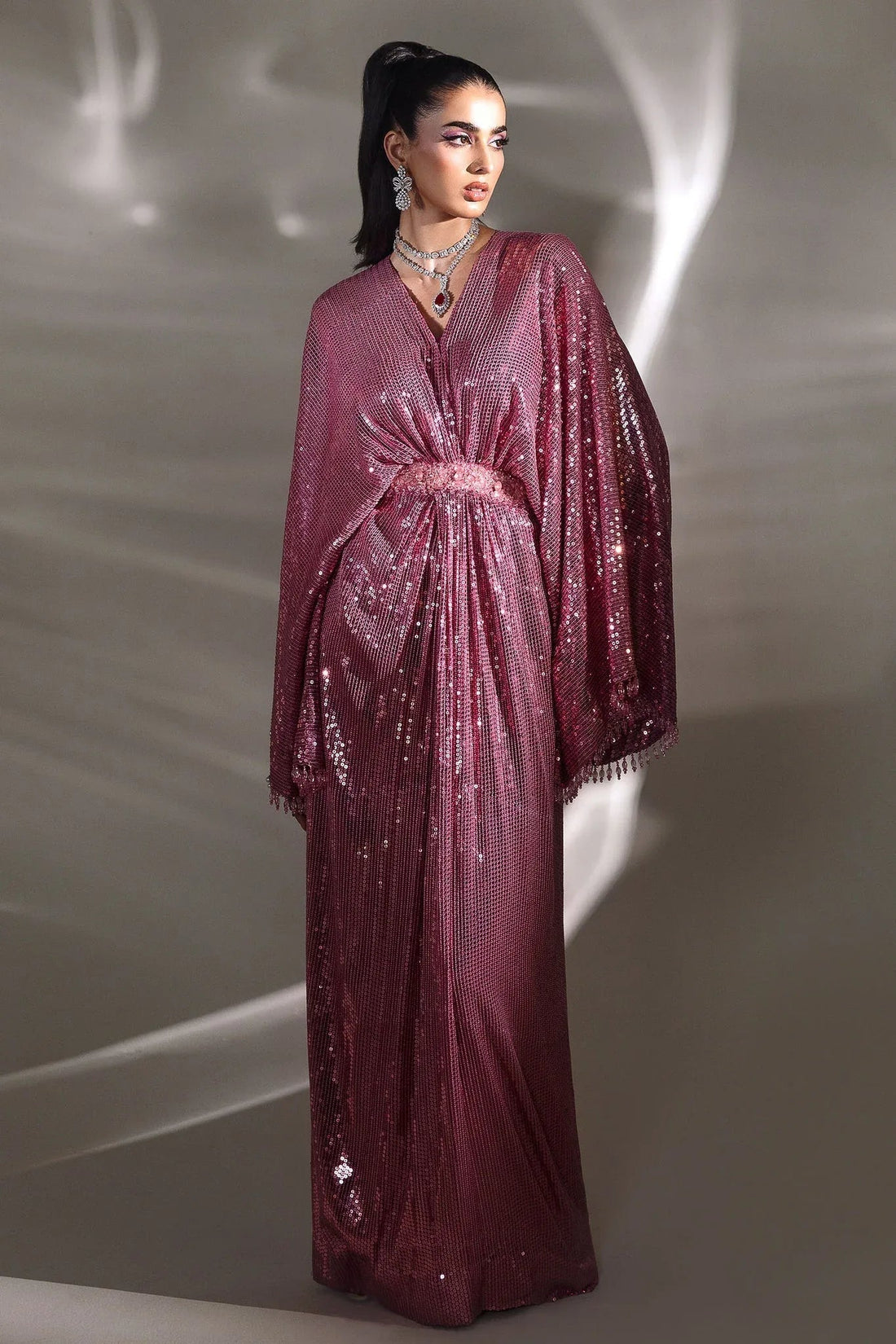 Elan | Lueur Dor | ‘BLUSH PAILLETÉ (EP-21401) - Aqsa Fabrics
