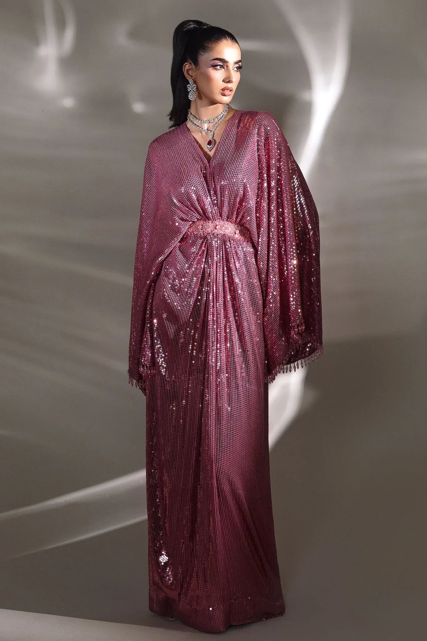 Elan | Lueur Dor | ‘BLUSH PAILLETÉ (EP-21401) - Aqsa Fabrics