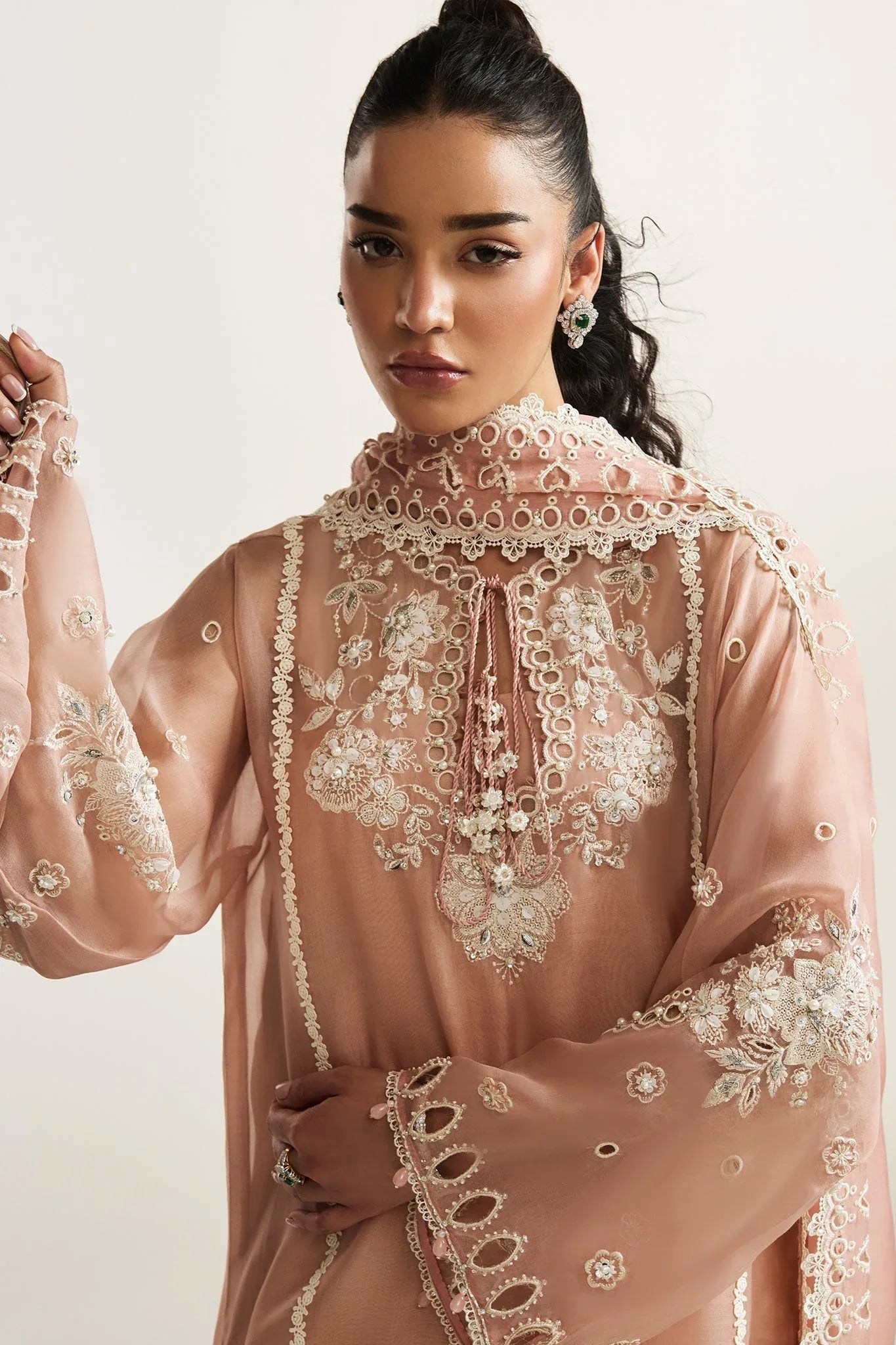 Elan I Vital Ornee I FLEUR DE ROSÉ (EV-21358) - Aqsa Fabrics