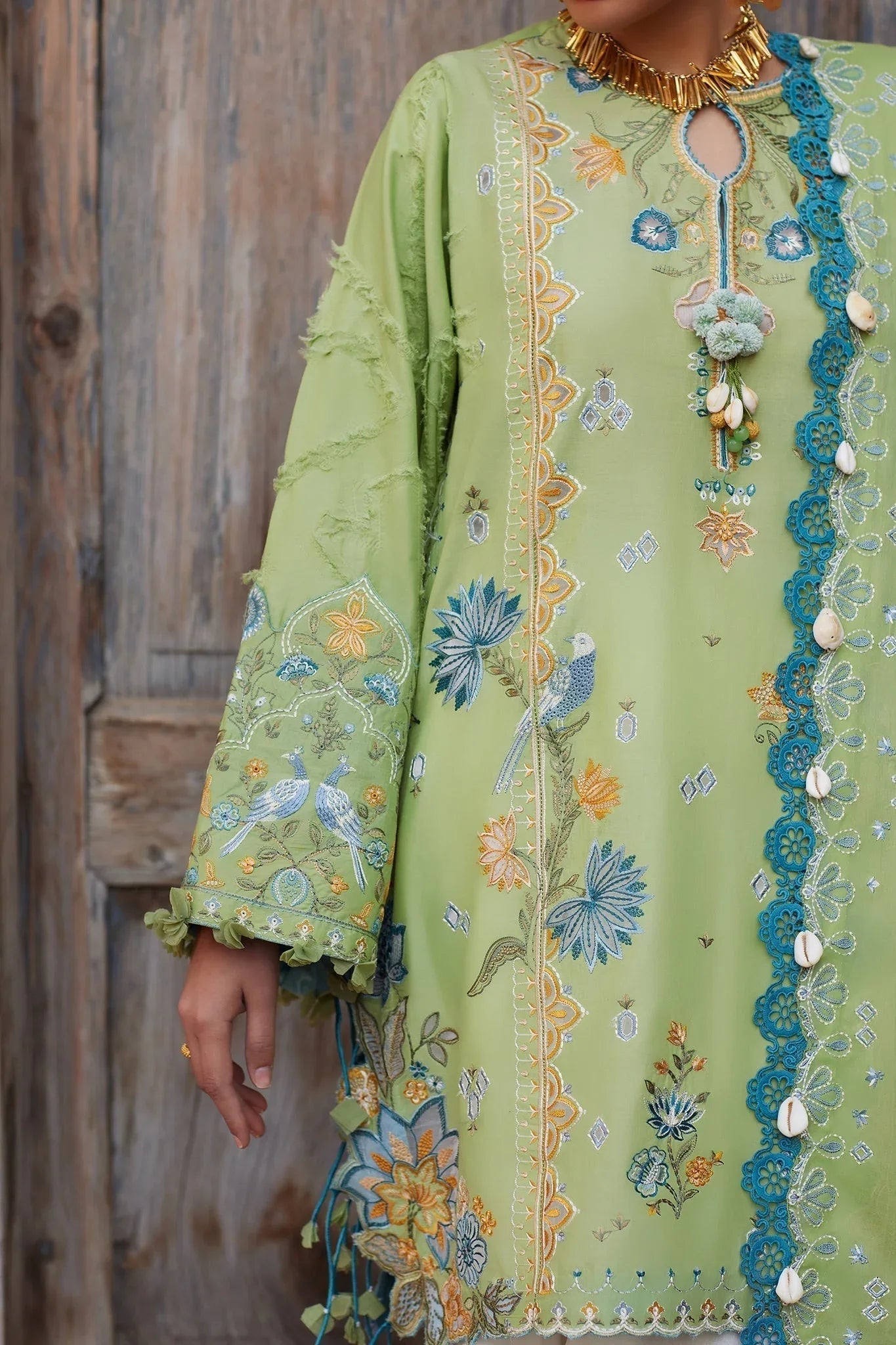 Elan | Luxury Lawn 25 | ISLA BLEU (EL25-11 B) - Aqsa Fabrics