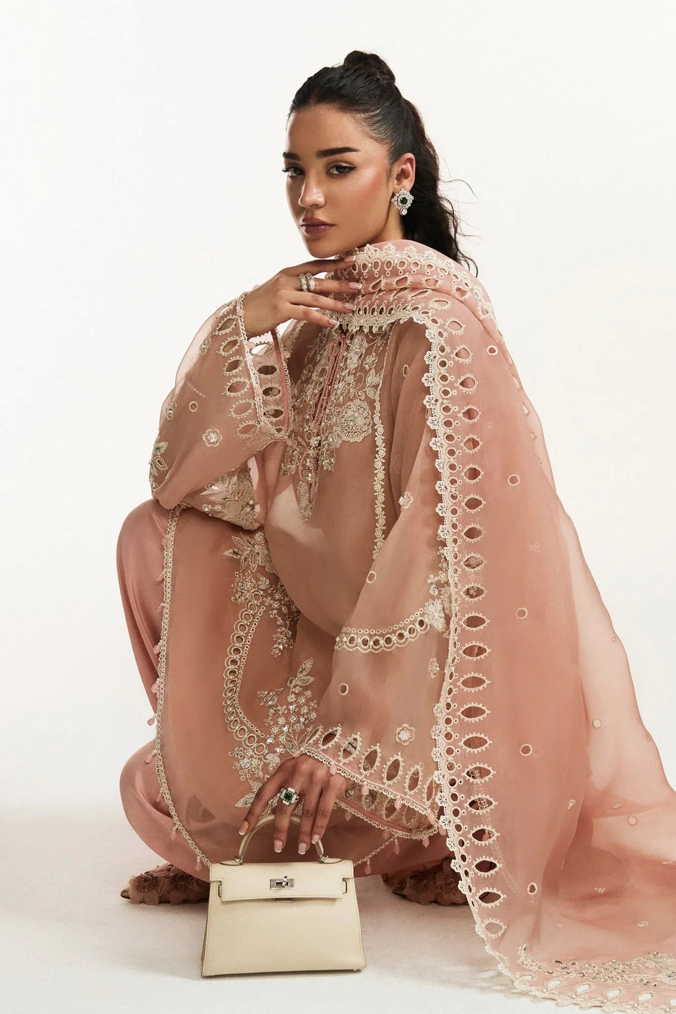 Elan I Vital Ornee I FLEUR DE ROSÉ (EV-21358) - Aqsa Fabrics