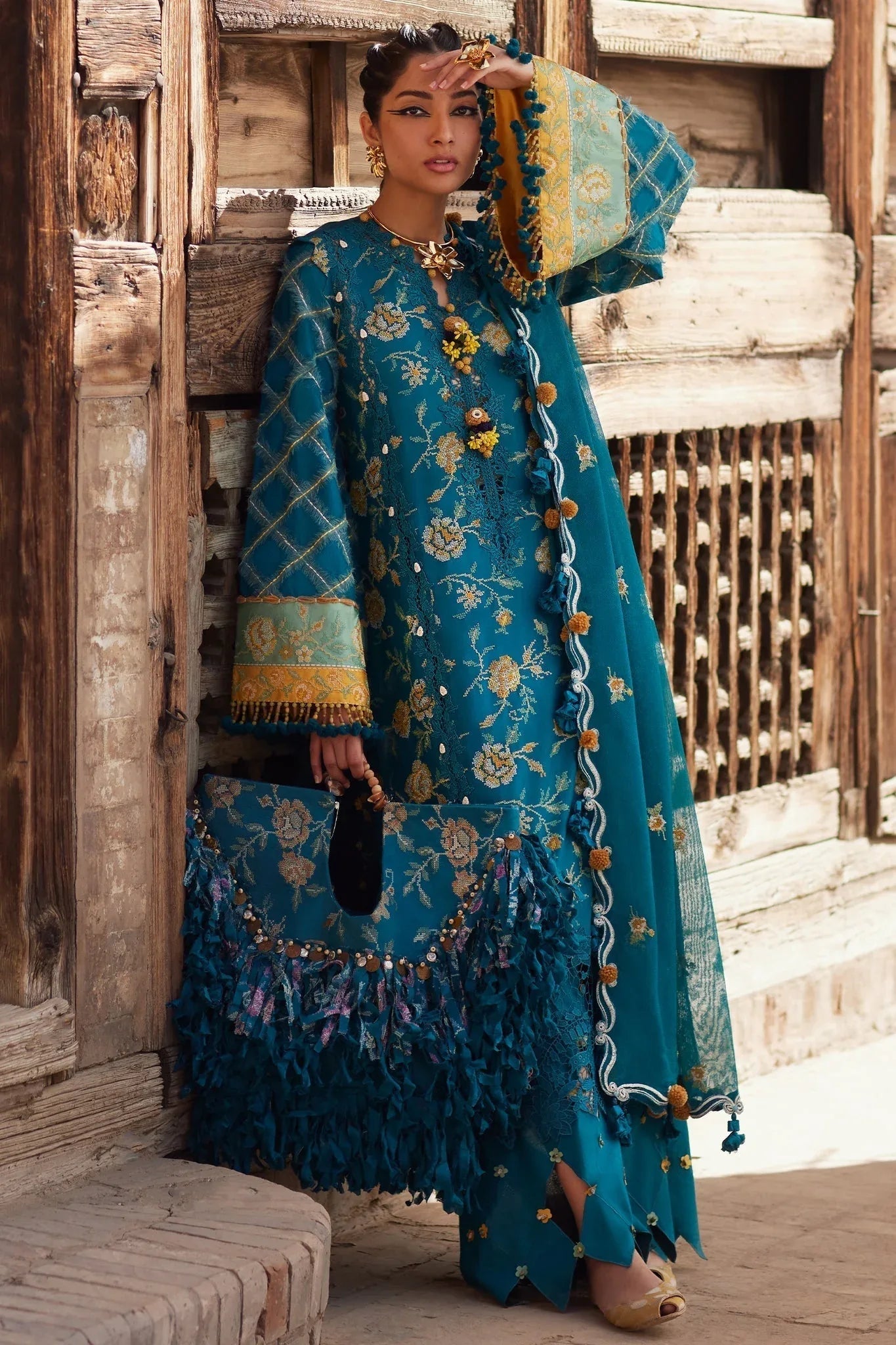 Elan | Luxury Lawn 25 | OPHELIA (EL25-10 A) - Aqsa Fabrics