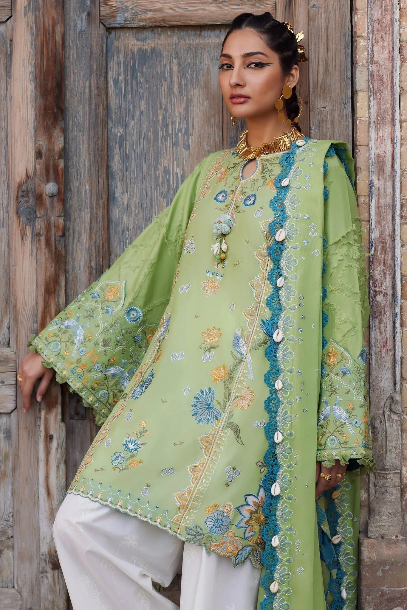 Elan | Luxury Lawn 25 | ISLA BLEU (EL25-11 B) - Aqsa Fabrics