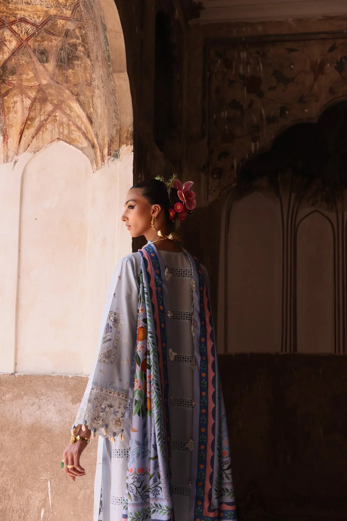 Elan | Luxury Lawn 25 | SERENE (EL25-01 B) - Aqsa Fabrics