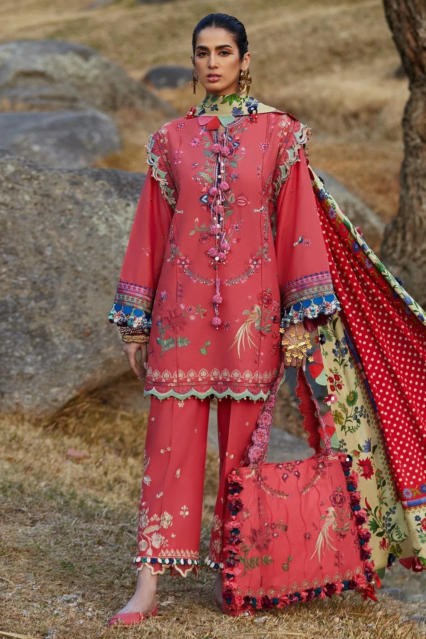 Elan | Luxury Lawn 25 | AURIELLE (EL25-06 B) - Aqsa Fabrics