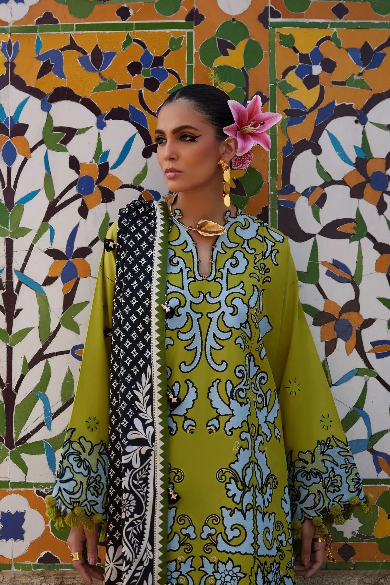 Elan | Luxury Lawn 25 | SOLENE (EL25-03 A) - Aqsa Fabrics