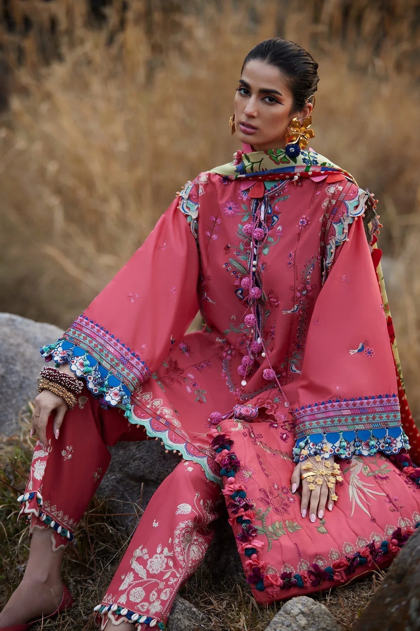 Elan | Luxury Lawn 25 | AURIELLE (EL25-06 B) - Aqsa Fabrics