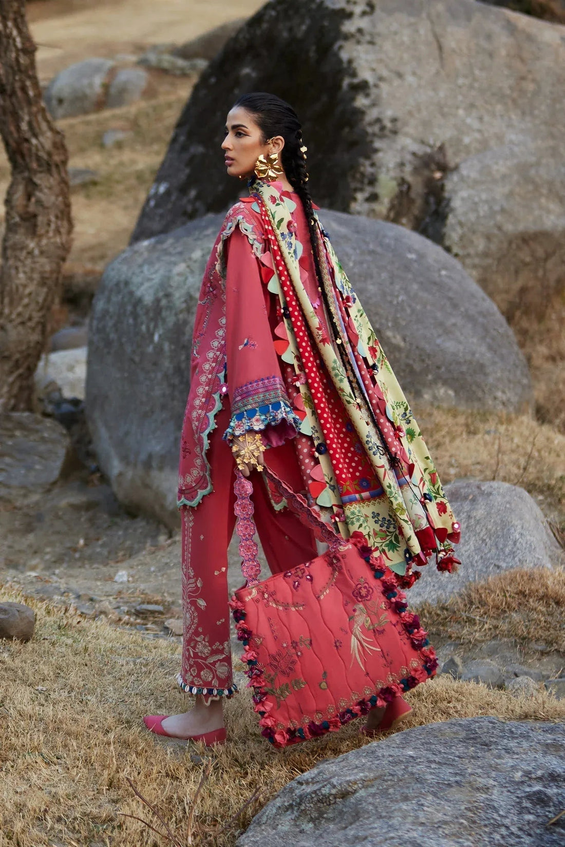 Elan | Luxury Lawn 25 | AURIELLE (EL25-06 B) - Aqsa Fabrics