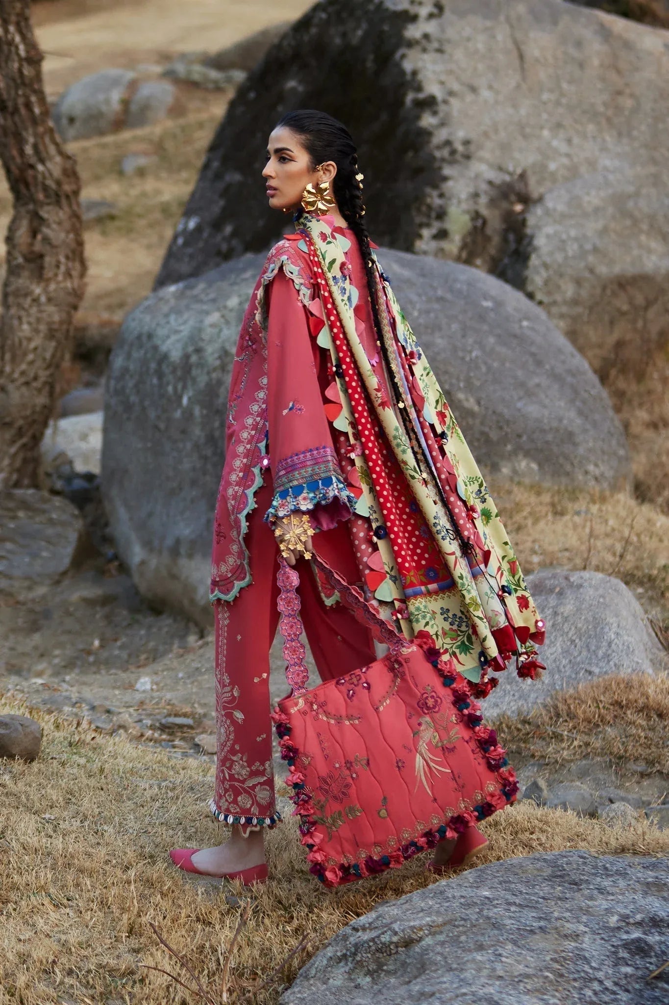 Elan | Luxury Lawn 25 | AURIELLE (EL25-06 B) - Aqsa Fabrics