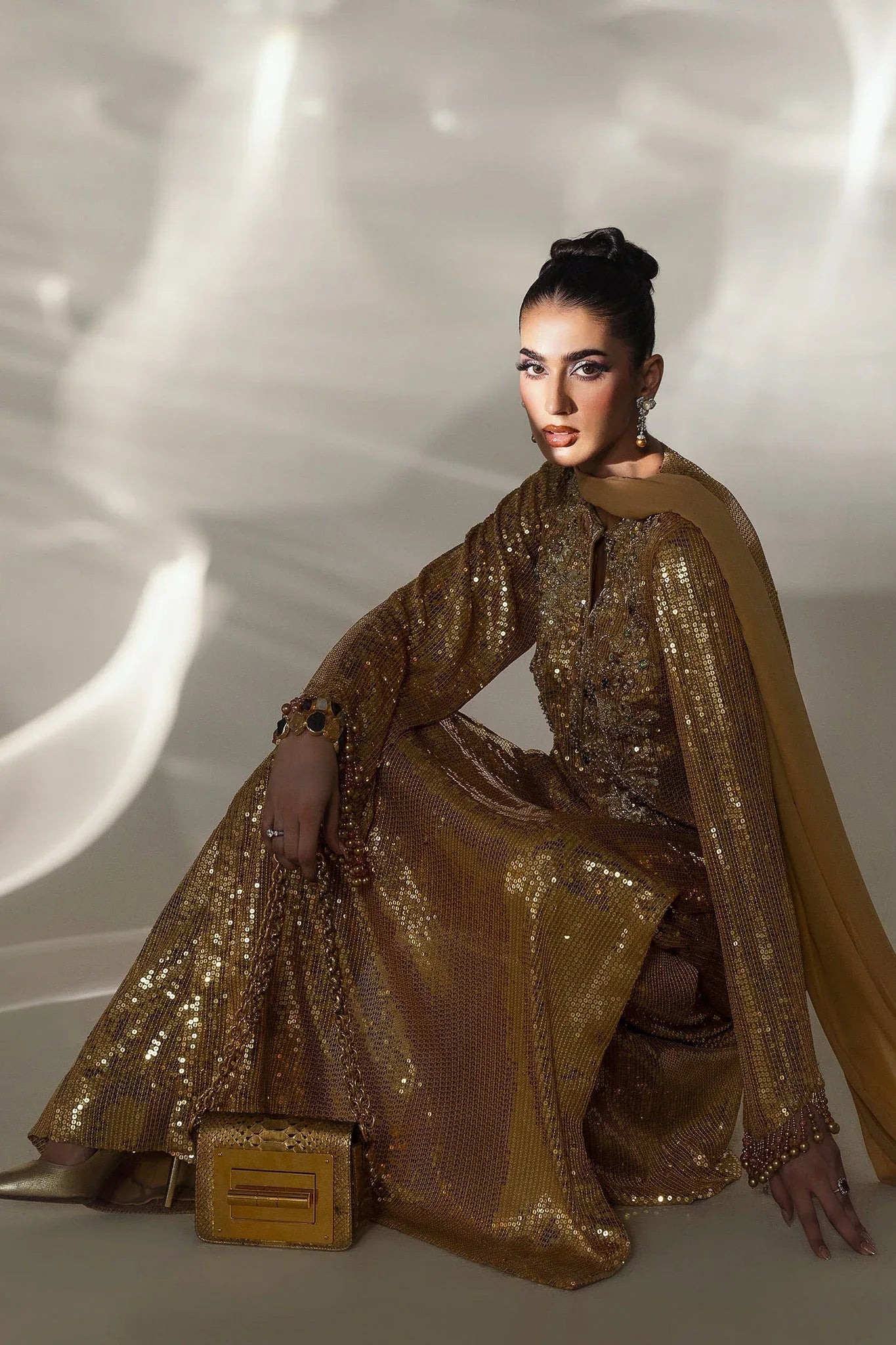 Elan | Lueur Dor | CÉLESTE D’OR (EP-21410) - Aqsa Fabrics