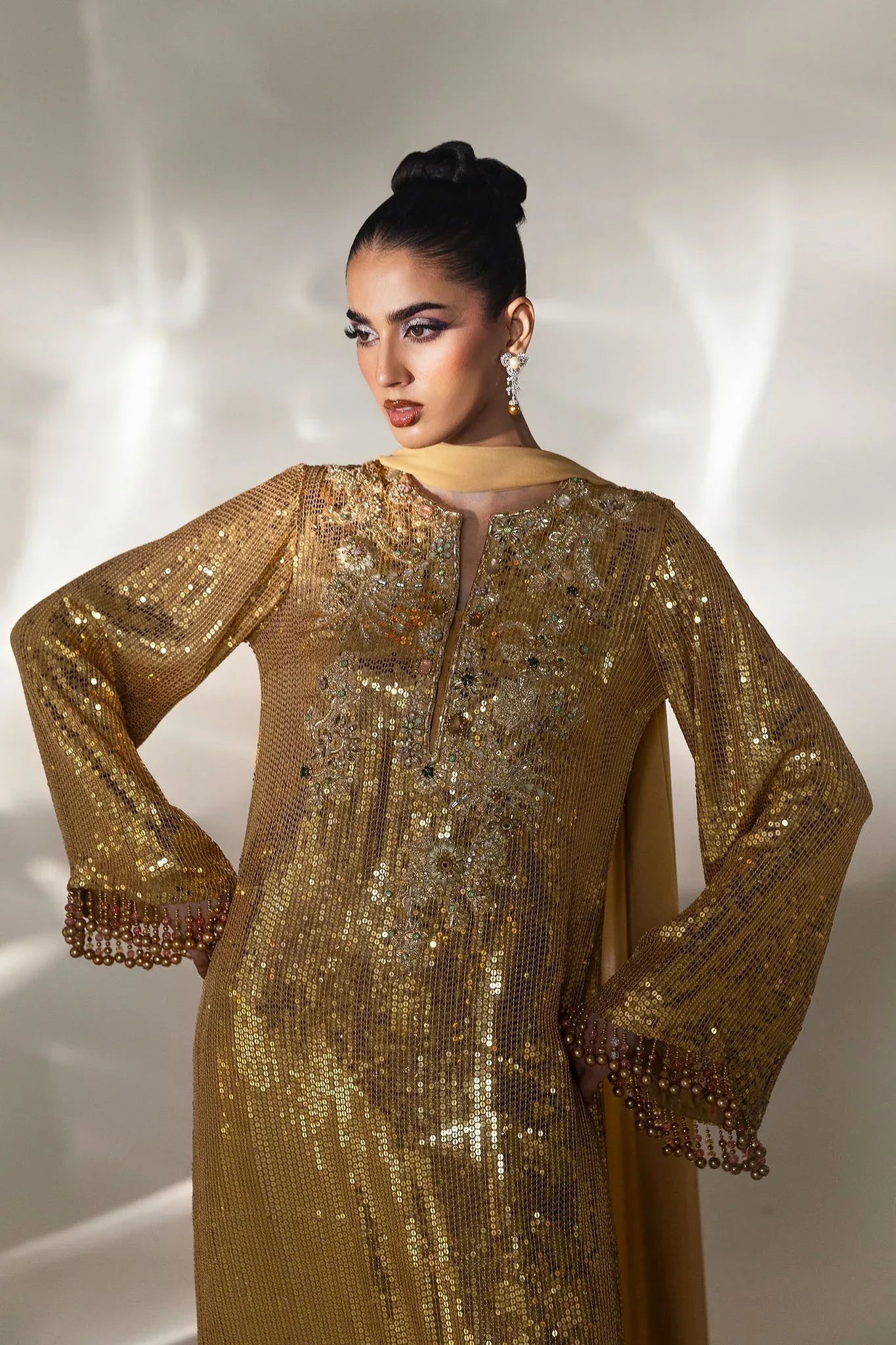 Elan | Lueur Dor | CÉLESTE D’OR (EP-21410) - Aqsa Fabrics