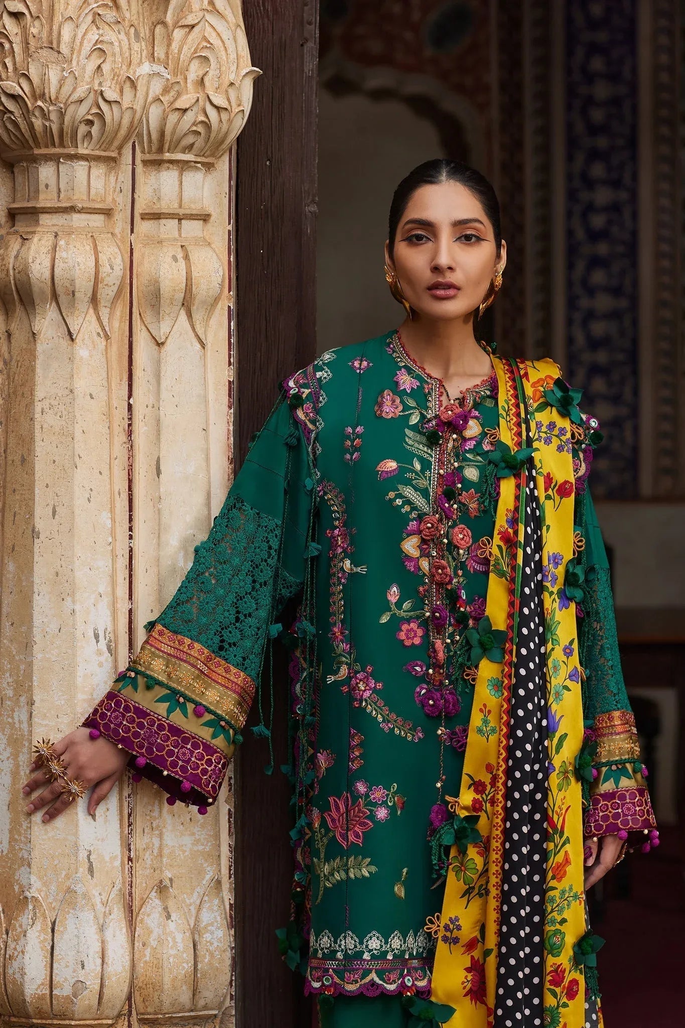 Elan | Luxury Lawn 25 | AURIELLE (EL25-06 A) - Aqsa Fabrics