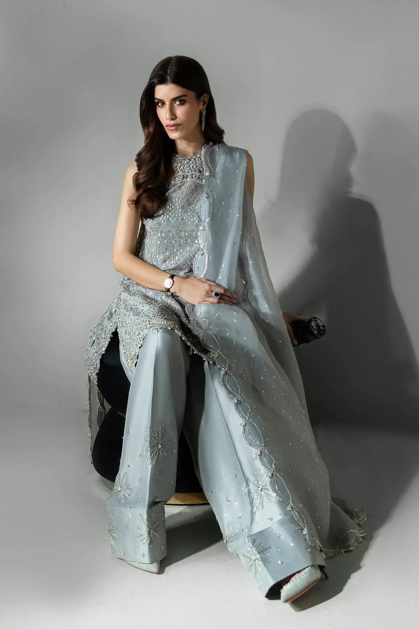 Elan | Pret Crepuscule | ÉCLAT DE GLACE (EP-21307) - Aqsa Fabrics