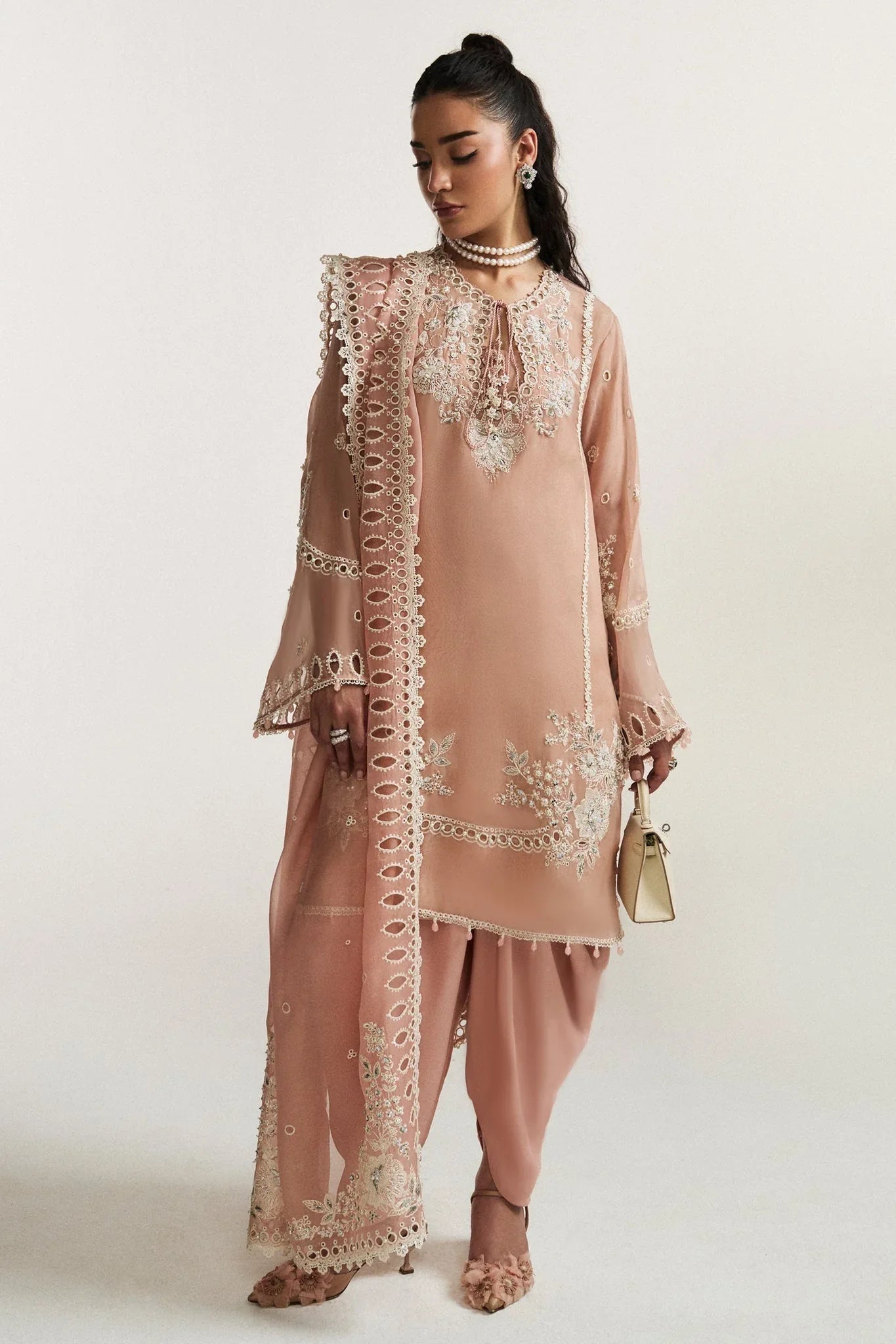 Elan I Vital Ornee I FLEUR DE ROSÉ (EV-21358) - Aqsa Fabrics