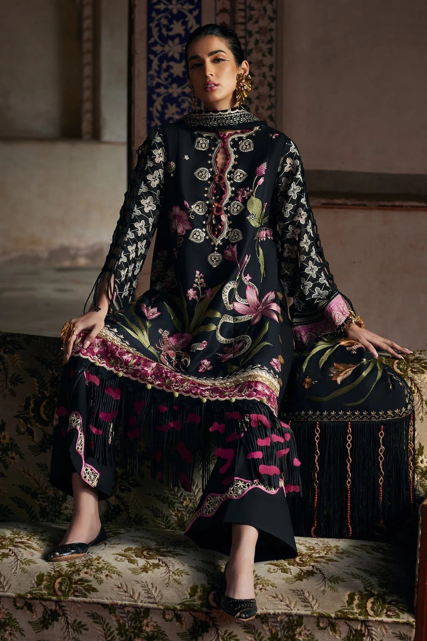 Elan | Luxury Lawn 25 | AZUREH (EL25-04 A) - Aqsa Fabrics