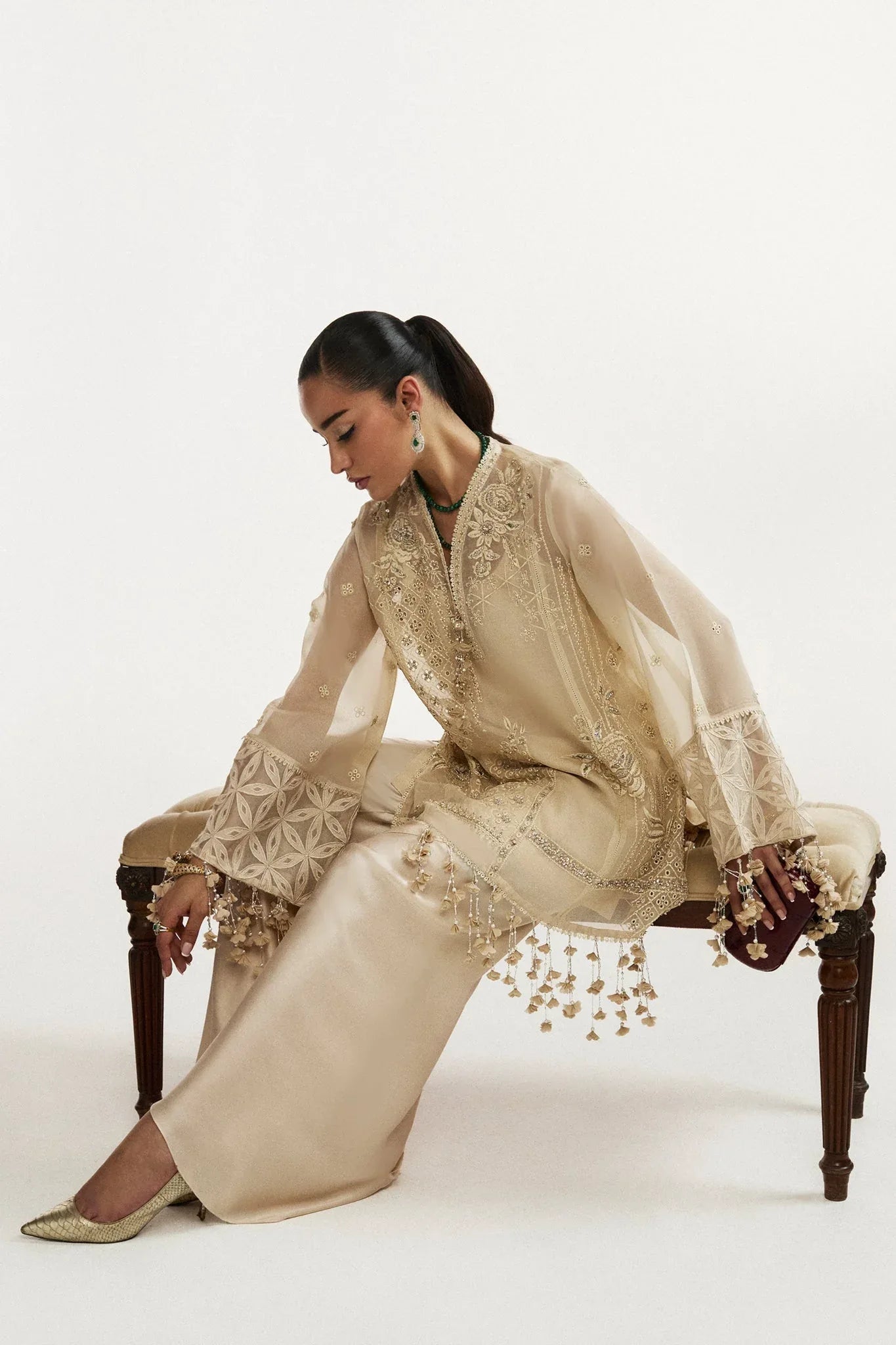 Elan I Vital Ornee I SOLENNE D'OR (EV-21356) - Aqsa Fabrics