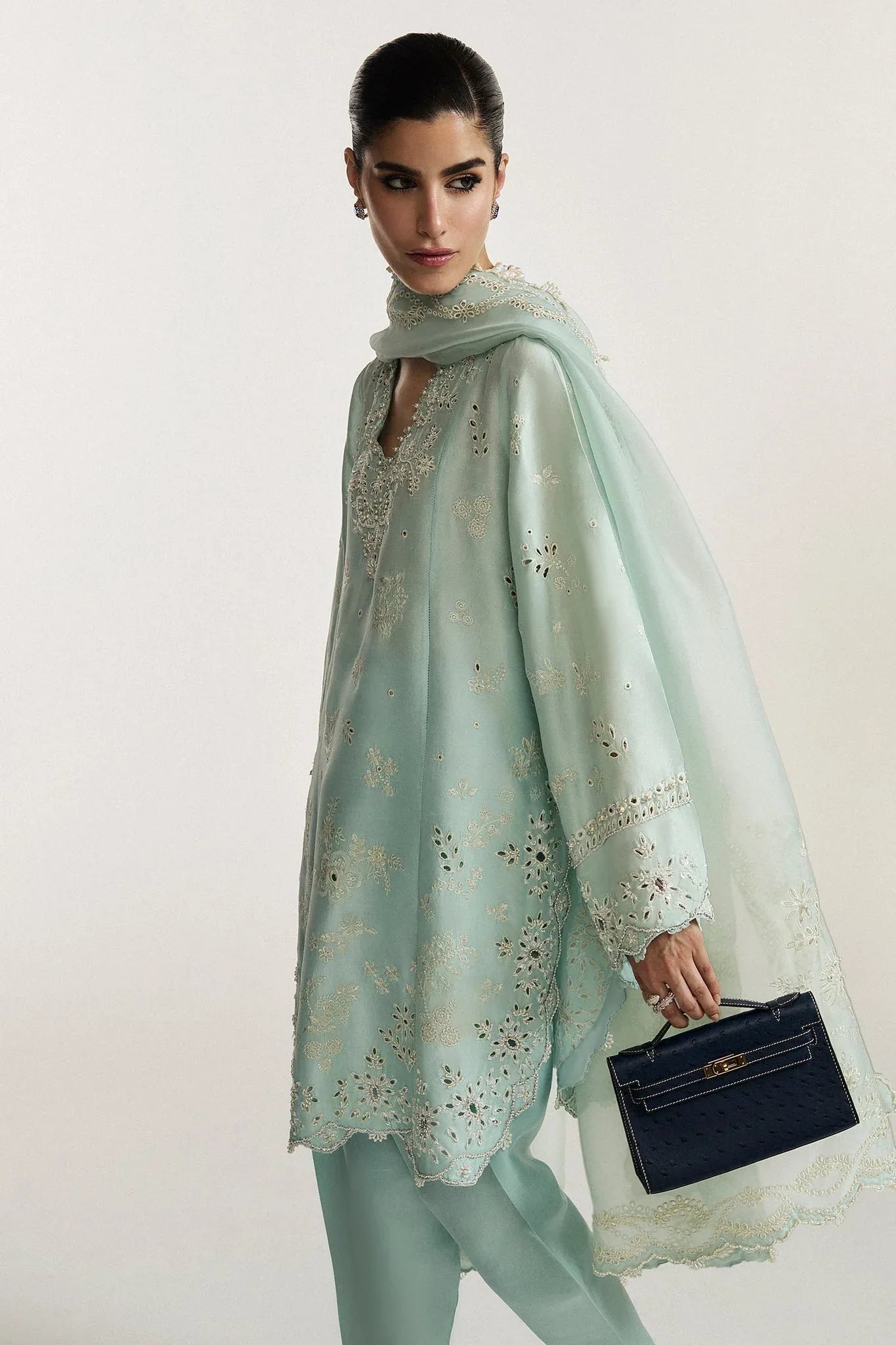 Elan I Vital Ornee I BLEU SÉRÉNITÉ (EV-21359) - Aqsa Fabrics