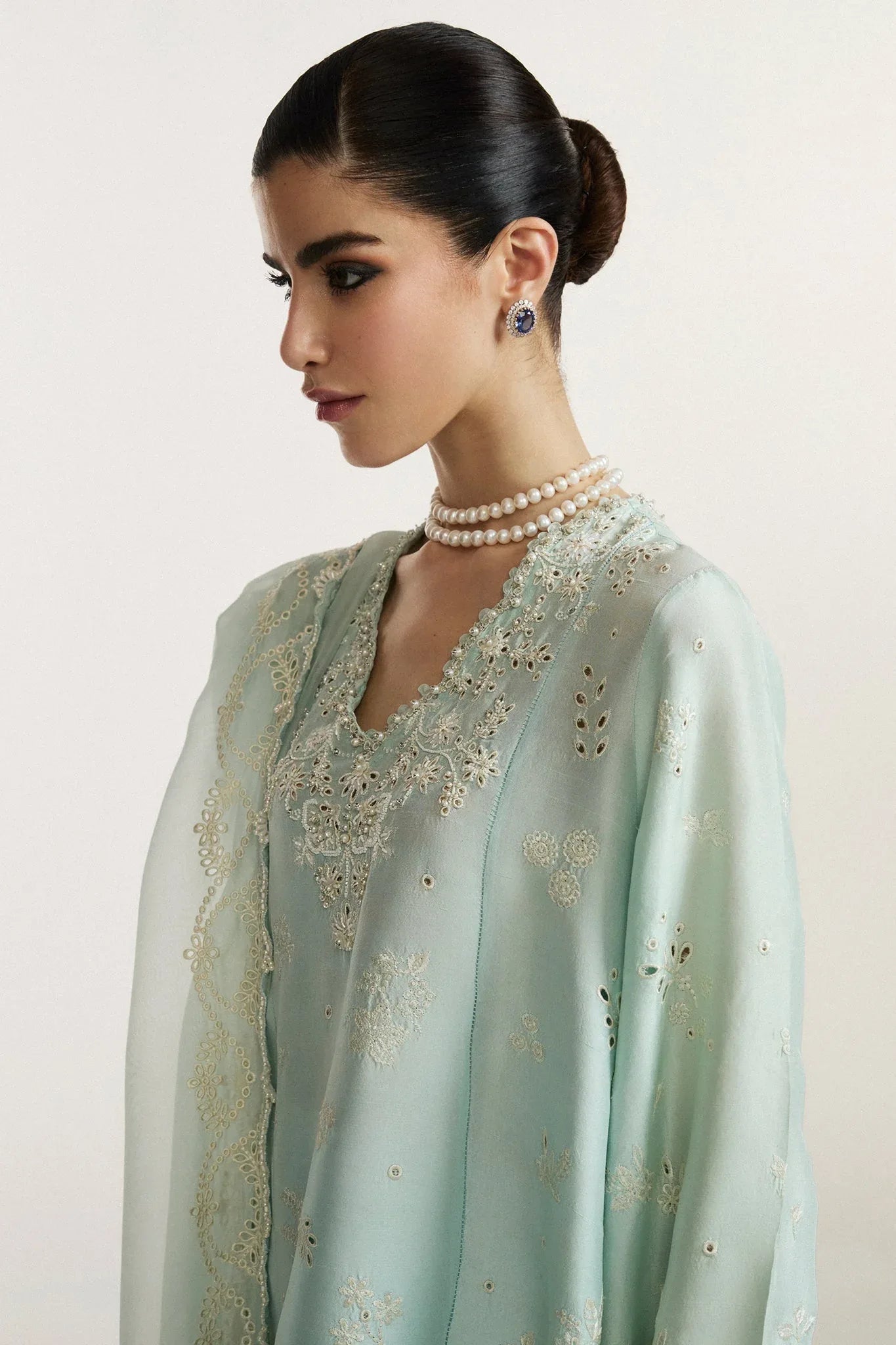 Elan I Vital Ornee I BLEU SÉRÉNITÉ (EV-21359) - Aqsa Fabrics