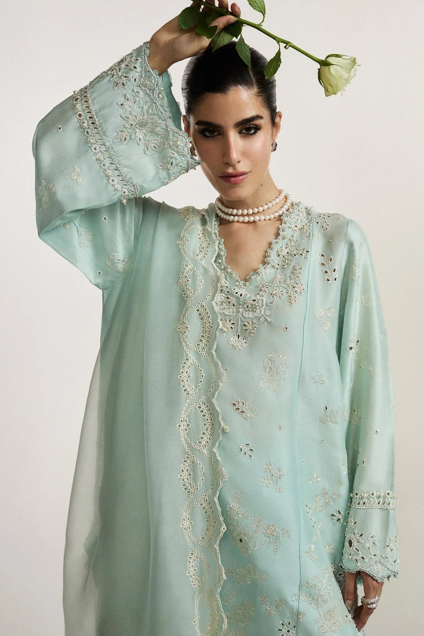 Elan I Vital Ornee I BLEU SÉRÉNITÉ (EV-21359) - Aqsa Fabrics