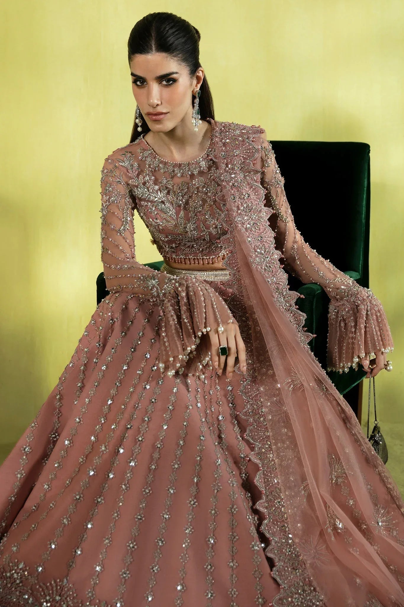 Elan | Pret Crepuscule | ÉTINCELLE DE ROSE (EP-21310) - Aqsa Fabrics