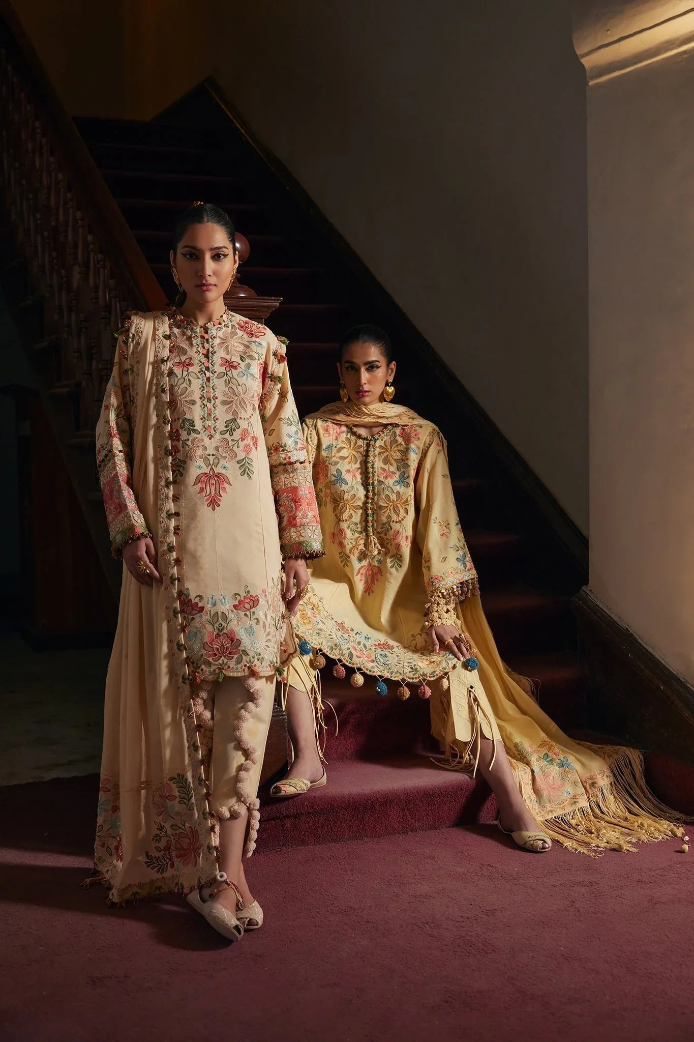 Elan | Luxury Lawn 25 | ZAHARA (EL25-07 A) - Aqsa Fabrics