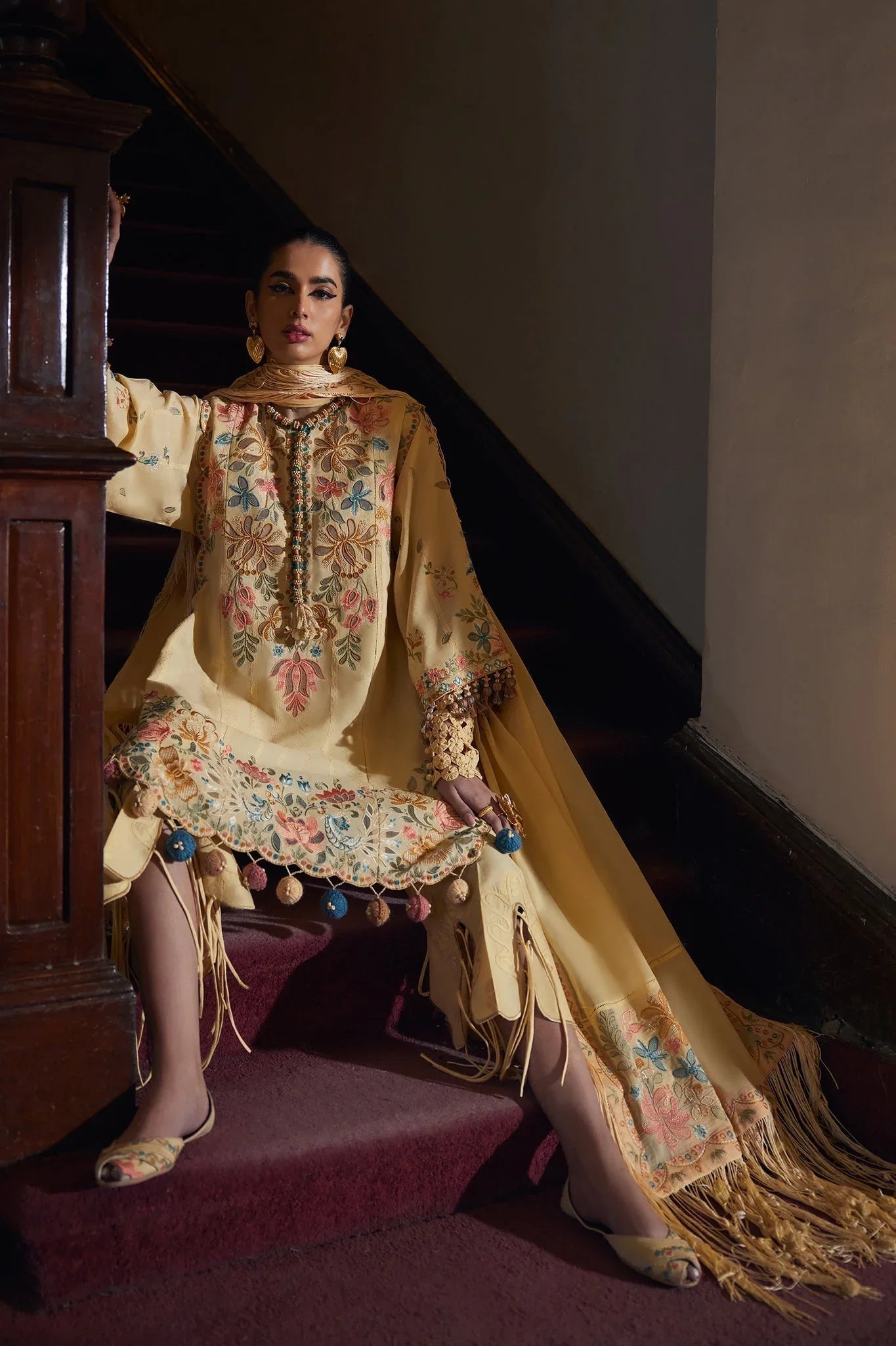 Elan | Luxury Lawn 25 | ZAHARA (EL25-07 A) - Aqsa Fabrics