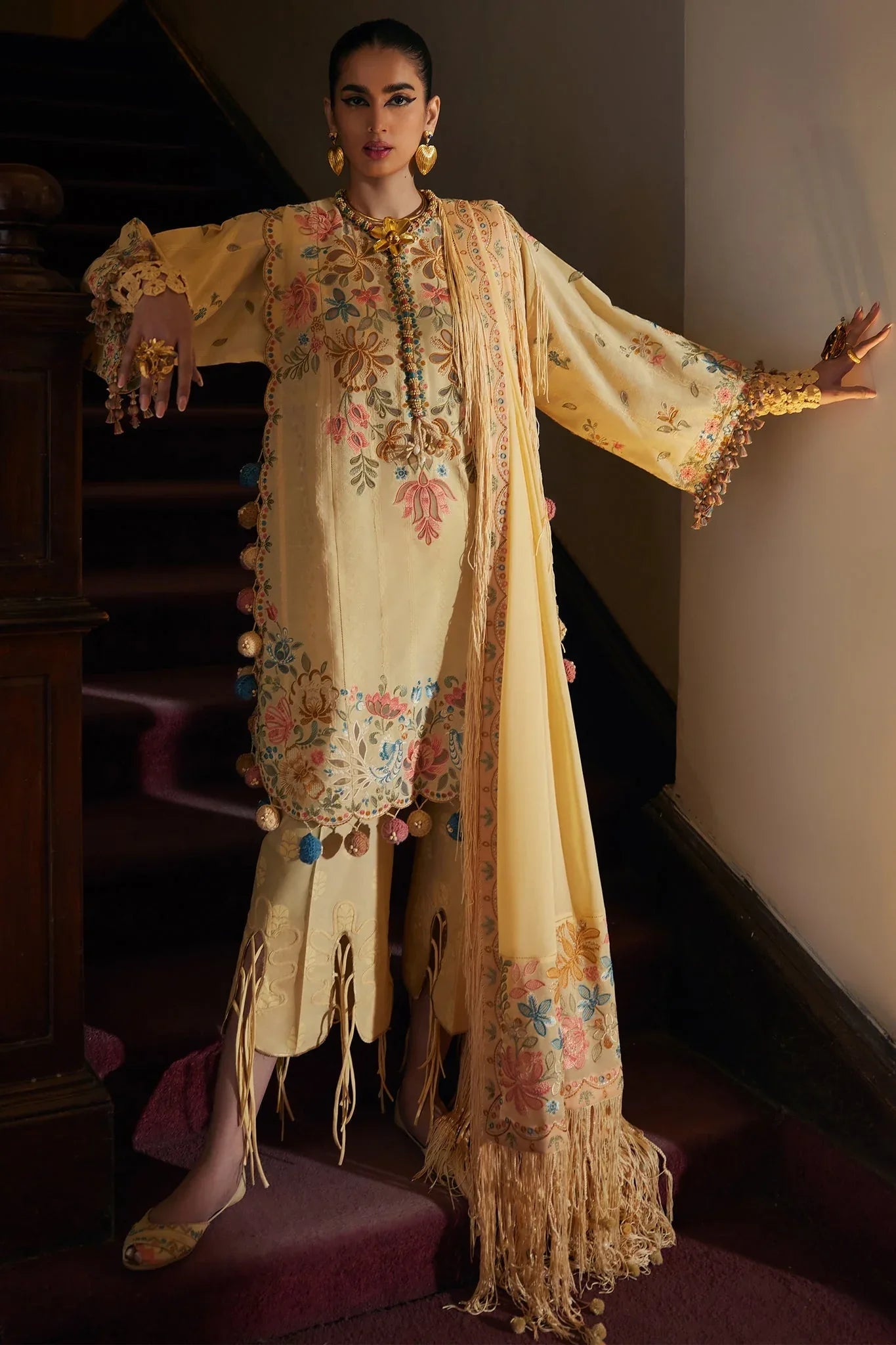 Elan | Luxury Lawn 25 | ZAHARA (EL25-07 A) - Aqsa Fabrics
