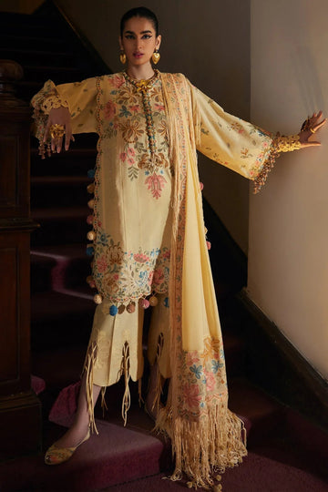 Elan | Luxury Lawn 25 | ZAHARA (EL25-07 A) - Aqsa Fabrics