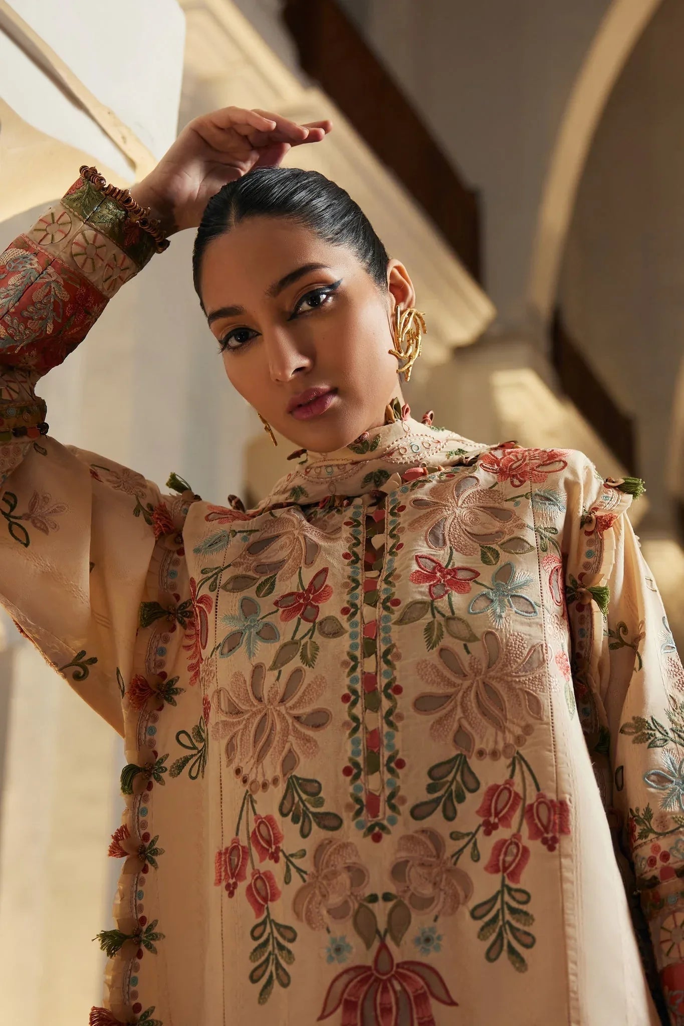 Elan | Luxury Lawn 25 | ZAHARA (EL25-07 B) - Aqsa Fabrics